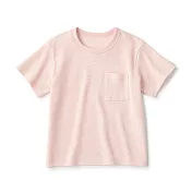 【MUJI 無印良品】兒童鬆餅紋圓領短袖T恤 110 淺粉