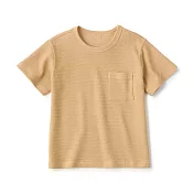 【MUJI 無印良品】兒童鬆餅紋圓領短袖T恤 110 芥黃