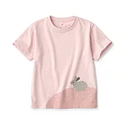 【MUJI 無印良品】兒童天竺印花短袖T恤 110 墨西哥兔(淺粉)
