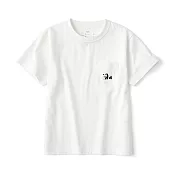 【MUJI 無印良品】兒童天竺刺繡口袋短袖T恤 110 柔白