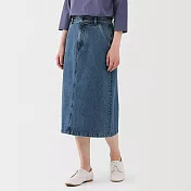 【MUJI 無印良品】女吉貝木棉A字裙 M 淺藍
