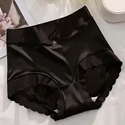 【唯蜜色】爆款中腰包臀輕奢緞面無痕冰絲桑蠶絲底檔女用內褲 L 黑色