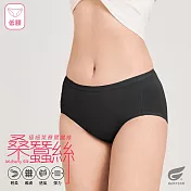 GIAT天絲蠶絲彈力抑菌內褲-低腰款 L 黑色