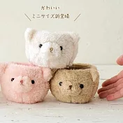 【日本Green House】毛絨小熊 萬用裝飾籃M ‧ 粉熊