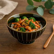 【日本Kakuni】縞一珍 窯燒陶瓷飯碗290ml ‧ 織部