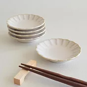 【日本Kakuni】窯變粉引 花形陶瓷 小皿7.9cm