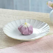 【日本Kakuni】窯變粉引 花形陶瓷 淺盤15cm