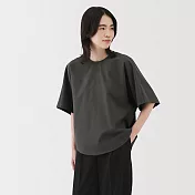 【MUJI 無印良品】女透氣彈性泡泡紗短袖套衫 S 深灰
