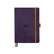 【Rhodia｜Rhodiarama】Goalbook 軟皮筆記本 A5_5x5點格_象牙白_120張_90g_彈性束帶筆插_ 茄紫色