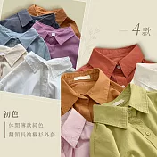 【初色】休閒薄款純色翻領長袖襯衫外套-共4款任選-10735(M-3XL可選) M A.綠色
