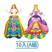 韓國【Colorloon】3D造型手繪紙氣球-公主系列 A組(袋裝10入/派對套組)
