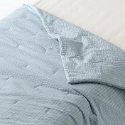 【MUJI 無印良品】凹凸織薄被/D/藍色【成品尺寸】W180×L200 cm