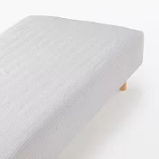 【MUJI 無印良品】棉凹凸織床包/D/灰色【成品尺寸】W140×L198×D30 cm 附鬆緊帶