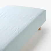 【MUJI 無印良品】棉凹凸織床包/D/藍色【成品尺寸】W140×L198×D30 cm 附鬆緊帶