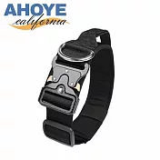 【AHOYE】厚款可調節金屬扣寵物頸圈 54-62CM (寵物配件 頸圈 脖圈 頸環) 率性黑