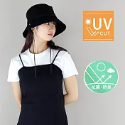[日本品牌] QUEENHEAD 輕量抗UV抗強風防抗臭寬緣防曬帽9174 黑色