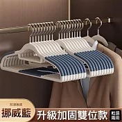 【美好家 Mehome】日系雙邊防滑無痕衣架 挪威藍10入組