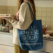 【韓國momur】Deli Chees Soup 萬用手提購物袋 ‧ 藍