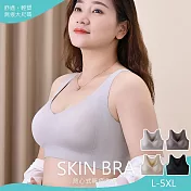 【KISSDIAMOND】加大碼減壓裸感無痕無鋼圈內衣(KDW-2220) L 粉紫