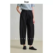 ltyp旅途原品黑標系列「夜曲」真絲羊毛大蘿蔔褲 顯瘦休閒褲女春 M L M 靜謐黑