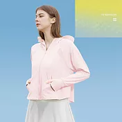 【BODYAIR嚴選】冰絲涼感防曬透氣連帽罩衫外套(瑜珈.運動.慢跑.透氣.舞蹈.運動外套) F 粉紅