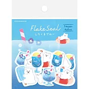 【日本Wa-Life】夏限定｜散裝和紙貼紙包20入 ‧ 白熊/藍色