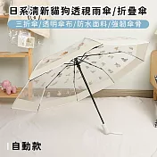【好拾選物】日系清新貓狗透視雨傘/折疊傘 -自動款