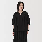 【MUJI 無印良品】女強撚短袖套衫 S 黑色