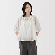 【MUJI 無印良品】女強撚短袖套衫 S 柔白