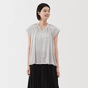 【MUJI 無印良品】女強撚法式袖套衫 S 淺灰