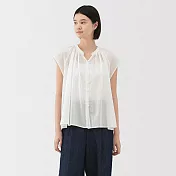 【MUJI 無印良品】女強撚法式袖套衫 S 柔白