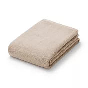 【MUJI 無印良品】棉圈絨雙線織小浴巾/可吊掛/粉米【成品尺寸】W60×L120 cm