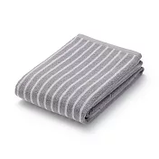 【MUJI 無印良品】棉圈絨雙線織小浴巾/灰條紋【成品尺寸】W60×L120 cm