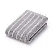 【MUJI 無印良品】棉圈絨雙線織手巾/灰條紋【成品尺寸】W34×L35 cm