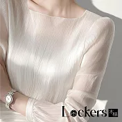 【Lockers 木櫃】輕奢醋酸緞面襯衫 L114040801 M 乳白色