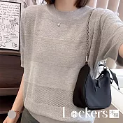 【Lockers 木櫃】冰絲寬鬆短袖針織T恤 L114040806 F 灰色