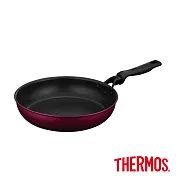 【THERMOS膳魔師】厚鑄耐摩不沾鍋單柄平底鍋28cm(KFM-028-R) 質感紅