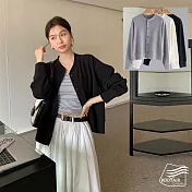 【BODYAIR嚴選】質感日系小香風棉衫外套(親膚.柔軟.上衣.CASUAL) M 黑