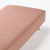 【MUJI 無印良品】再生聚酯速乾床包/SD/粉紅【成品尺寸】W120×L198×D30 cm 附鬆緊帶