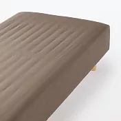 【MUJI 無印良品】再生聚酯速乾床包/Q/棕色【成品尺寸】W160×L198×D30 cm 附鬆緊帶
