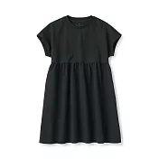 【MUJI 無印良品】兒童涼感套衫短袖洋裝 110 黑色