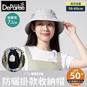 蒂巴蕾 防曬掛款收納帽 (防潑水/透氣快乾/可收納) 淺灰