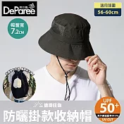 蒂巴蕾 防曬掛款收納帽 (防潑水/透氣快乾/可收納) 軍綠