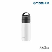 TIGER虎牌 手提輕量旋蓋雙層不鏽鋼保溫瓶360ml(MKB-T361) 珠光白