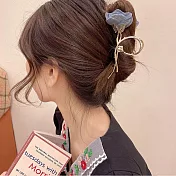 【JENG】法式甜美高級感藍色妖姬玫瑰花抓夾(59045)