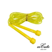 【eeCute】酷壹壹透明實心跳繩(國小專用)(藍/黃兩色可選) 黃色