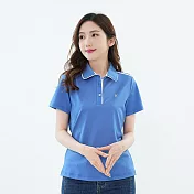 【遊遍天下】女款顯瘦抗UV防曬速乾吸濕排汗機能POLO衫 (GS1049) L 水藍