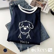 【Lockers 木櫃】小狗刺繡短袖T恤 L114042101 F 寶藍