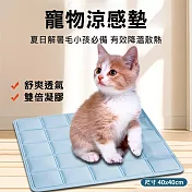 【美好家 Mehome】冰涼墊 寵物涼墊 凝膠坐墊 椅墊 方格藍色40x40cm