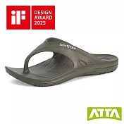 ATTA 矽晶減塑環保足弓夾腳拖鞋 軍綠8